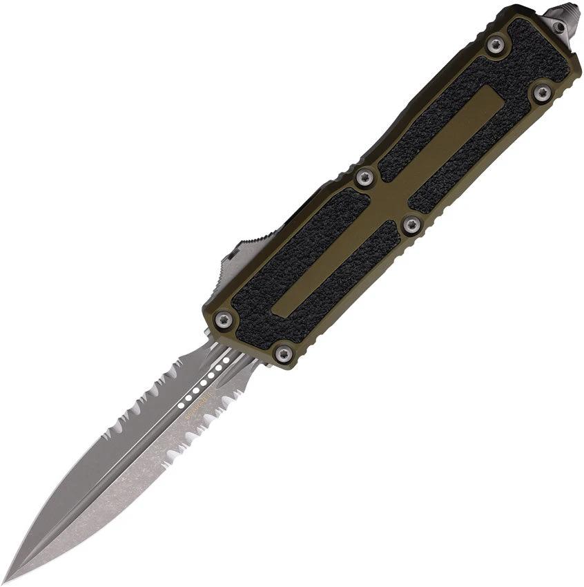 Microtech Scarab II Auto OTF Knife Gen III Apocalyptic Partially Serrated Dagger Blade Glass Breaker For EDC