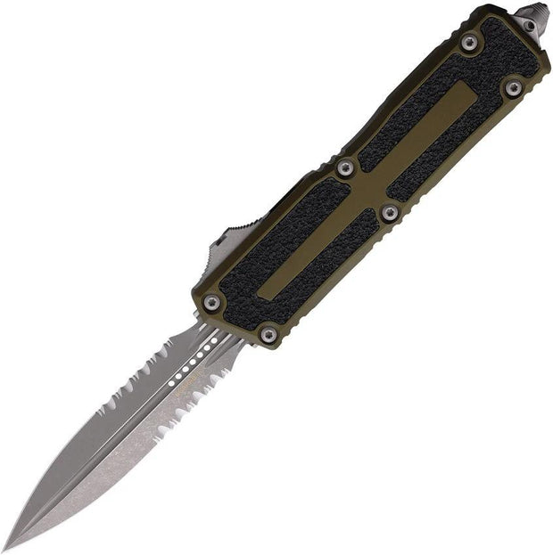 Microtech Scarab II Auto OTF Knife Gen III Apocalyptic Partially Serrated Dagger Blade Glass Breaker For EDC