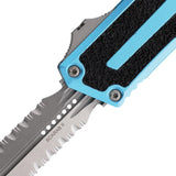 Microtech Auto Scarab II OTF Knife Gen III 1280-11TQ Turquoise Aluminum Handle M390MK Blade Double Edge EDC Tactical by Microtech