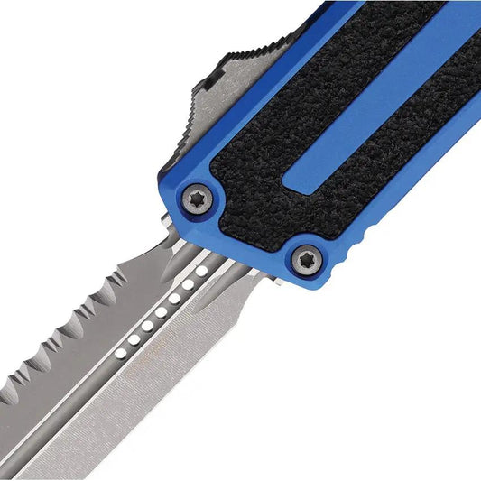 Microtech Auto Scarab II OTF DE Gen III 1280 12APBL Automatic Dagger M390 Blue Handle Glass Breaker For Tactical EDC by Microtech