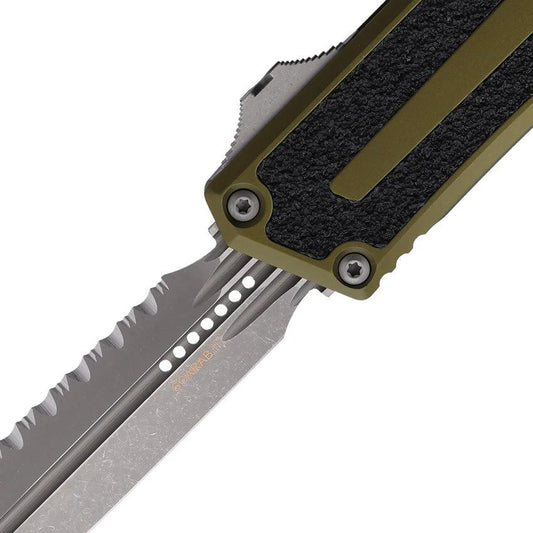 Microtech Auto Scarab II OTF DE Gen III 1280-12APOD Tactical Knife With Apocalyptic Serrated Blade For Collectors by Microtech
