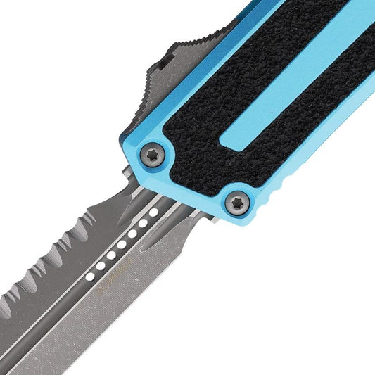 Microtech Scarab II OTF Auto Knife Gen III 128012APTQ Apocalyptic M390 Turquoise Handle For Tactical Collectors by Microtech