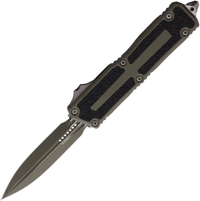 Microtech Auto Scarab II OTF DE Gen III Premium Knife Moss Green Cerakote Handle M390MK Blade For EDC Enthusiasts