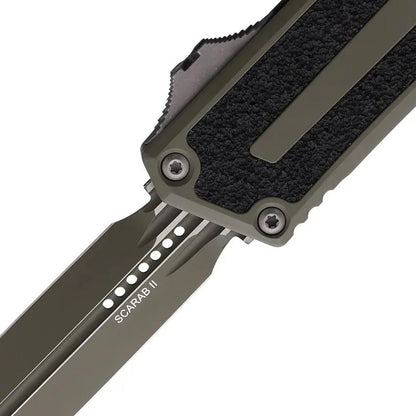 Microtech Auto Scarab II OTF DE Gen III Premium Knife Moss Green Cerakote Handle M390MK Blade For EDC Enthusiasts by Microtech