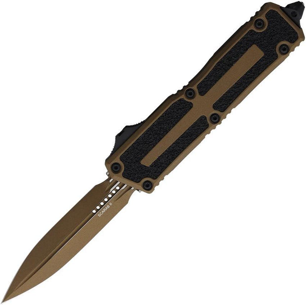 Microtech Scarab II OTF Auto Knife For EDC Enthusiasts Gen III 3.9in M390MK Blade Premium Bronze Cerakote Handle