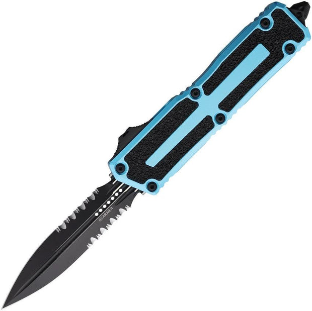 Microtech Scarab II OTF Auto Knife 3.9in Dagger Blade Turquoise Handle Glass Breaker EDC Tactical by Microtech