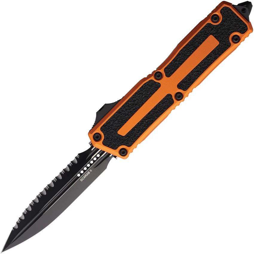 Microtech Auto Scarab II OTF D/E Gen III 1280-3OR Two-Tone Dagger Knife For EDC Enthusiasts