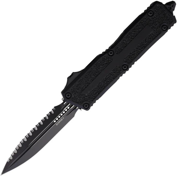 Microtech Scarab II OTF Automatic Knife With Serrated Dagger Blade Glass Breaker For Tactical EDC by Microtech