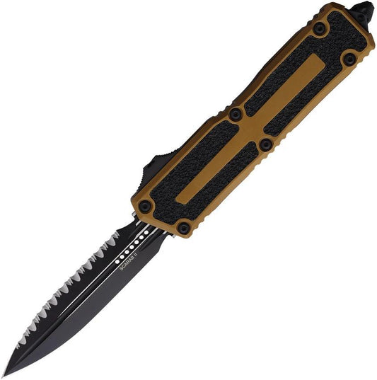 Microtech Auto Scarab II OTF Gen III 1280-3TA Tactical Knife With Automatic Opening And Serrated Dagger Blade For EDC by Microtech