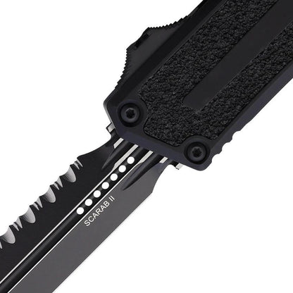 Microtech Scarab II OTF Automatic Knife With Serrated Dagger Blade Glass Breaker For Tactical EDC by Microtech