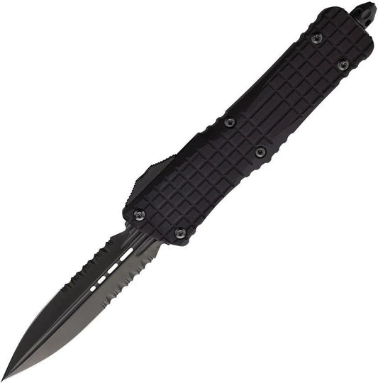 Microtech Auto Combat Troodon OTF Knife Automatic Opening Dual Edge DLC Blade Glass Breaker For Tactical Enthusiasts by Microtech