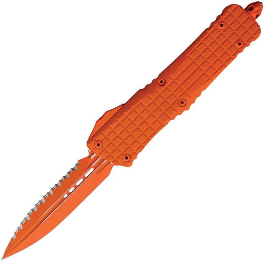 Microtech Auto Combat Troodon Dagger Orange Cerakote M390 Serrated Blade 3.88in For Tactical EDC Enthusiasts by Microtech