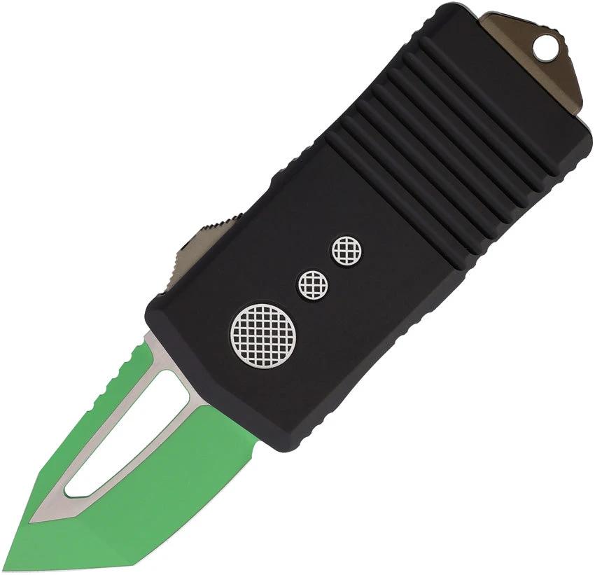 Microtech Auto Exocet OTF Knife Green Coated Tanto Blade For EDC Enthusiasts And Collectors by Microtech