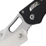 Microtech Stitch SE Ram Lok 169RL-10FLGTBK 5In Closed EDC Knife With M390MK Stonewash Blade And Black G10 by Microtech