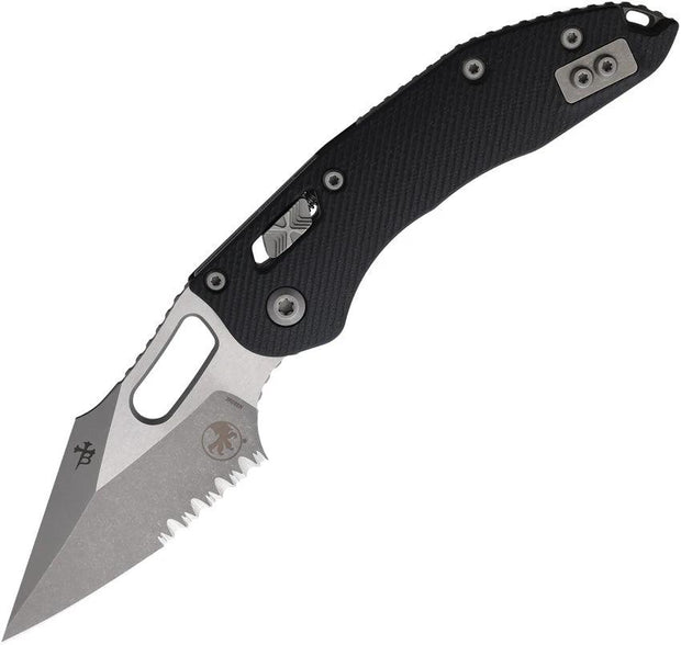 Microtech Stitch S E Tactical Knife 5 Inch Closed Partially Serrated M390MK Blade Apocalyptic Finish For EDC Enthusiasts by Microtech