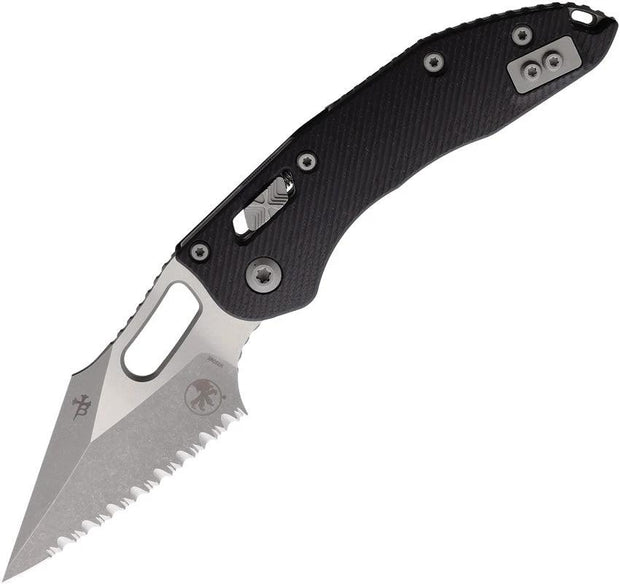 Microtech Stitch S E Ram Lok FS AP Black Serrated M390 Knife For Tactical EDC Enthusiasts by Microtech