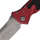 Microtech Socom Elite S E Linerlock Knife With Apocalyptic Finish Merlot Aluminum Handle For Tactical EDC Enthusiasts by Microtech