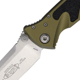 Microtech Socom Elite SE Linerlock Folding Knife OD Green Aluminum Handle With Glass Breaker And Pocket Clip For EDC by Microtech