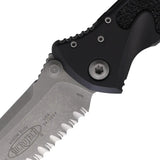 Microtech Socom Elite Linerlock Knife With Partially Serrated Premium Blade ApPS Finish For Tactical Enthusiasts by Microtech