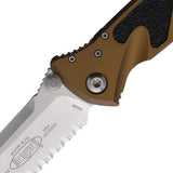 Microtech Socom Elite SE Linerlock Tan Tactical Knife For EDC Enthusiasts With Partially Serrated 4 Inch Blade by Microtech