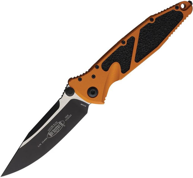 Microtech Socom Elite SE Linerlock Tactical Folding Knife With TwoTone Premium Steel Blade And Tangerine Aluminum Handle by Microtech