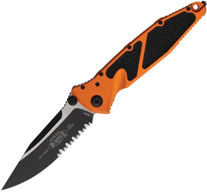 Microtech Socom Elite S\E Linerlock Oran 160-2OR by Microtech
