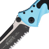 Microtech Socom Elite SE Linerlock Turquoise Handle Two Tone Serrated Blade Tactical Knife by Microtech