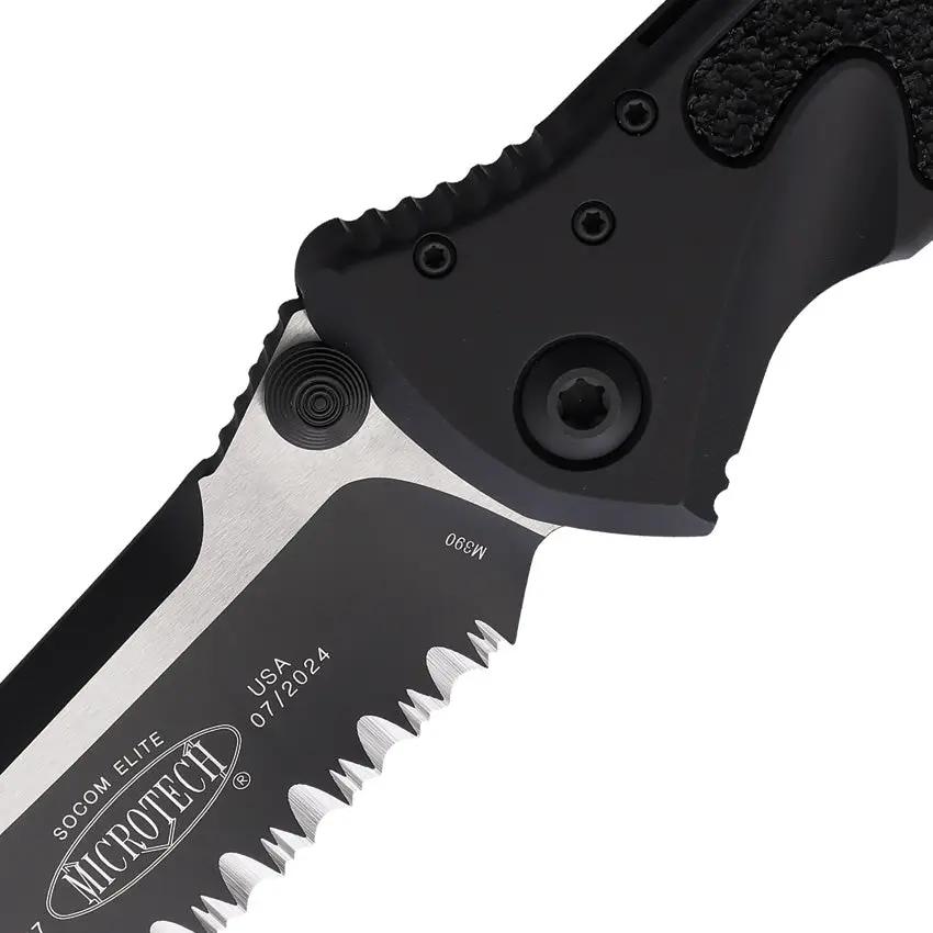 Microtech Socom Elite S E Linerlock PS 160 2T Tactical Knife With Two Tone Finish Partially Serrated Blade by Microtech