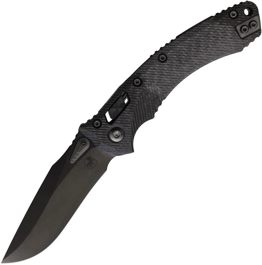 Microtech Amphibian Ram-Lok Carbon Fiber Knife for EDC Enthusiasts, 4 In DLC M390 Blade, Fluted Handle by Microtech