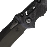 Microtech Amphibian Ram-Lok Carbon Fiber Knife for EDC Enthusiasts, 4 In DLC M390 Blade, Fluted Handle by Microtech