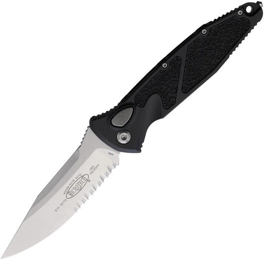 Microtech Auto Socom Elite Buttonlock Knife 160A-11 Automatic EDC With 5.13in Closed 4in Stonewashed Serrated Blade by Microtech