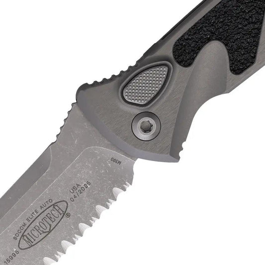 Microtech Auto Socom Elite Buttonlock EDC Knife With Automatic Opening 4 Inch Blade And Apocalyptic Finish by Microtech