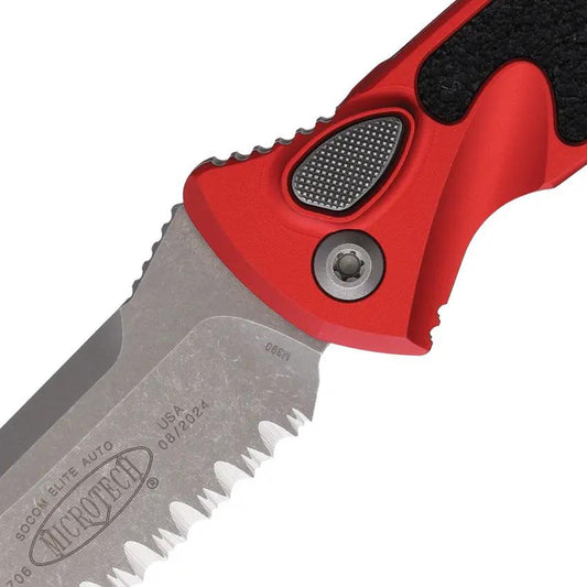 Microtech Auto Socom Elite Button Lock Knife With Automatic Opening And Partially Serrated Premium Steel Blade by Microtech