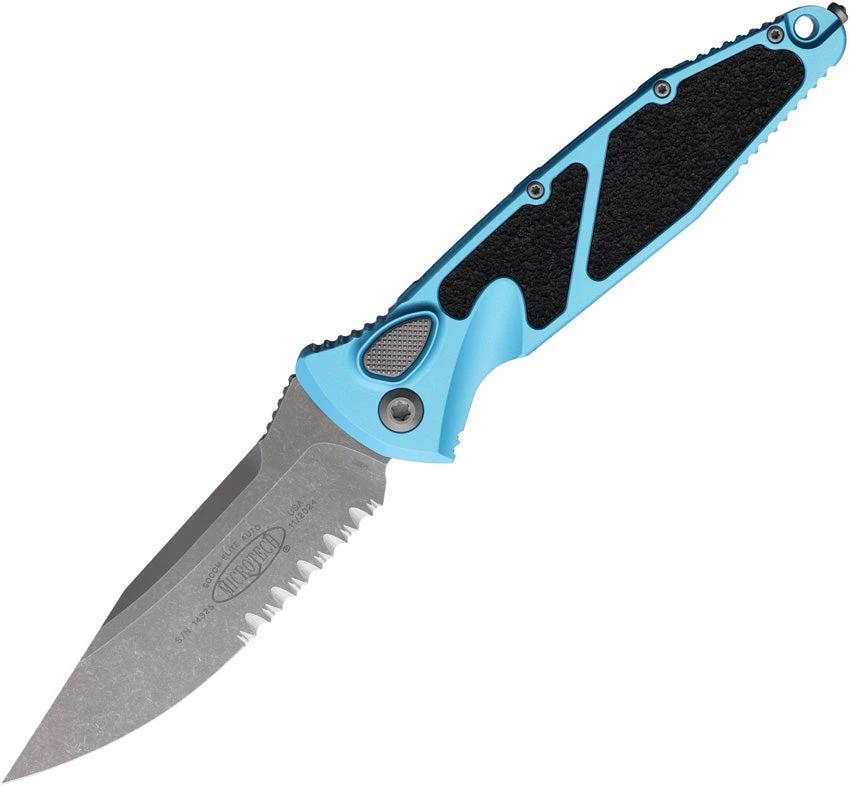 Microtech Auto Socom Elite Automatic Opening Knife For Tactical Enthusiasts 4in Serrated Blade Aluminum Handle