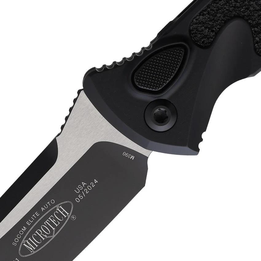 Microtech Auto Socom Elite Buttonlock Automatic Opening Tactical Knife With Premium Steel Blade Black Aluminum Handle by Microtech