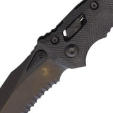 Microtech Amphibian Ram-Lok DLC Carbon Fiber Handle EDC Knife 4 Inch M390MK Blade For Tactical Enthusiasts by Microtech