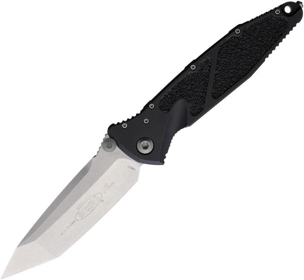 Microtech Socom Elite Knife Linerlock 16110 Stonewash Blade Black Aluminum Handle EDC Tactical