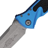 Microtech Socom Elite Linerlock Knife Blue Aluminum Handle With Apocalyptic Finish Tanto Blade For Tactical EDC by Microtech