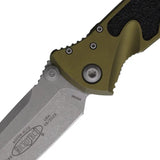Microtech Socom Elite Linerlock OD Green Aluminum Handle Tactical Knife For EDC Enthusiasts With Apocalyptic Finish by Microtech