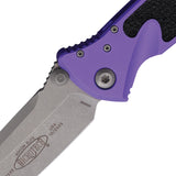 Microtech Socom Elite T E Linerlock AP 161 10APPU Tactical Folding Knife With Purple Aluminum Handle Glass Breaker by Microtech