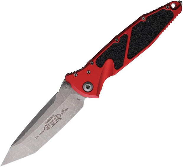 Microtech Socom Elite Linerlock Tactical Knife 4in Tanto Red Aluminum Handle Apocalyptic Premium Steel For EDC Fans