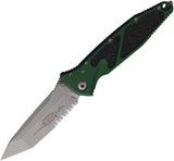 Microtech Socom Elite Knife Liner Lock Emerald Green Aluminum Handle Apocalyptic Tactical Finish Serrated Tanto