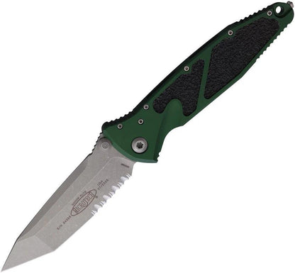 Microtech Socom Elite Knife Liner Lock Emerald Green Aluminum Handle Apocalyptic Tactical Finish Serrated Tanto