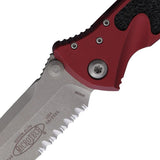 Microtech Socom Elite TE Linerlock Folding Knife For Tactical EDC Enthusiasts With Apocalyptic Finish Merlot Aluminum by Microtech