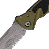Microtech Socom Elite TE Linerlock OD Green Knife with Apocalyptic Finish Partially Serrated Tanto EDC Ready by Microtech