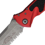 Microtech Socom Elite T E Linerlock Red Knife with Partially Serrated Tanto Blade For Tactical Enthusiasts by Microtech