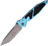 Microtech Socom Elite TE Linerlock Knife Serration 4 Inch Blade Turquoise Handle Apocalyptic Finish Tactical Fans