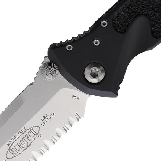 Microtech Socom Elite Linerlock Knife Premium Tactical EDC With Stonewash Partially Serrated Tanto Blade by Microtech