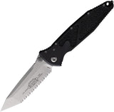 Microtech Socom Elite Linerlock Folding Knife For Tactical Pros 4 Inch Serrated Tanto Stonewash by Microtech