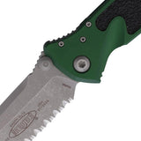 Microtech Socom Elite Folding Knife With Apocalyptic Serrated Tanto Blade And Emerald Aluminum Handle For Tactical EDC by Microtech